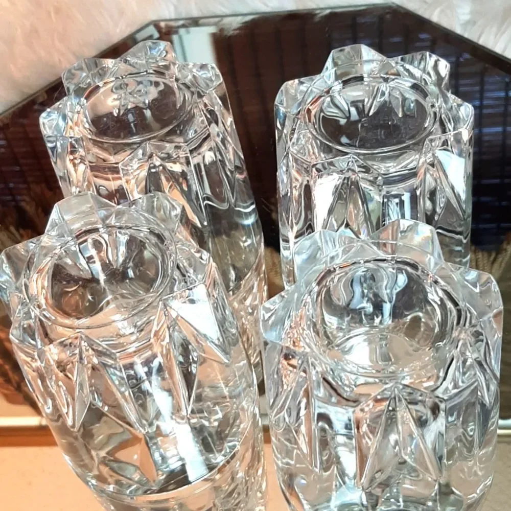 Crystal Vintage  4 T x10  x 9 Round ( Mix  Drink   Glasses‎